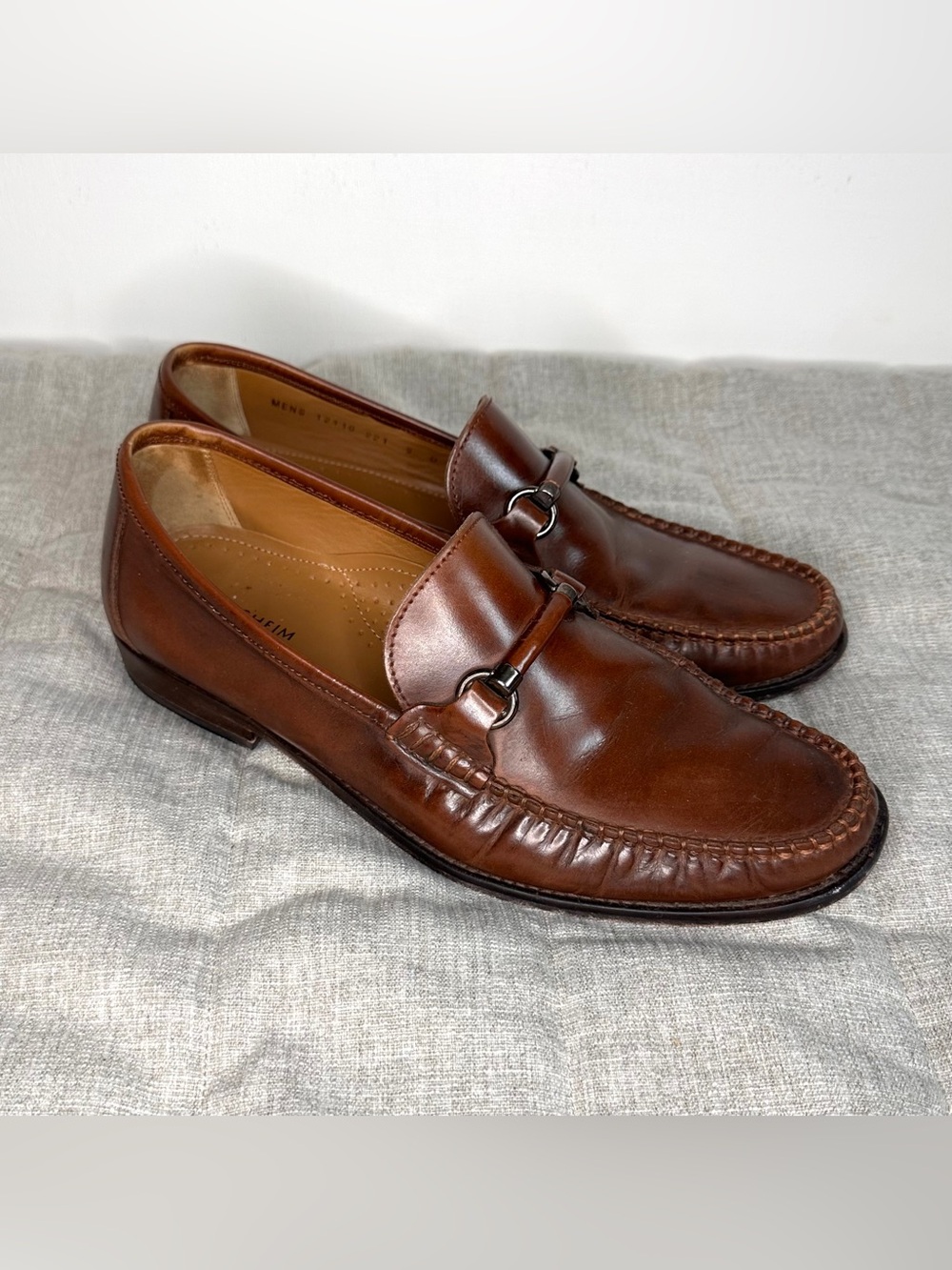 Men's Floresheim Imperial Brown Leather Penny Loafers, Size 9 D Made In Italy